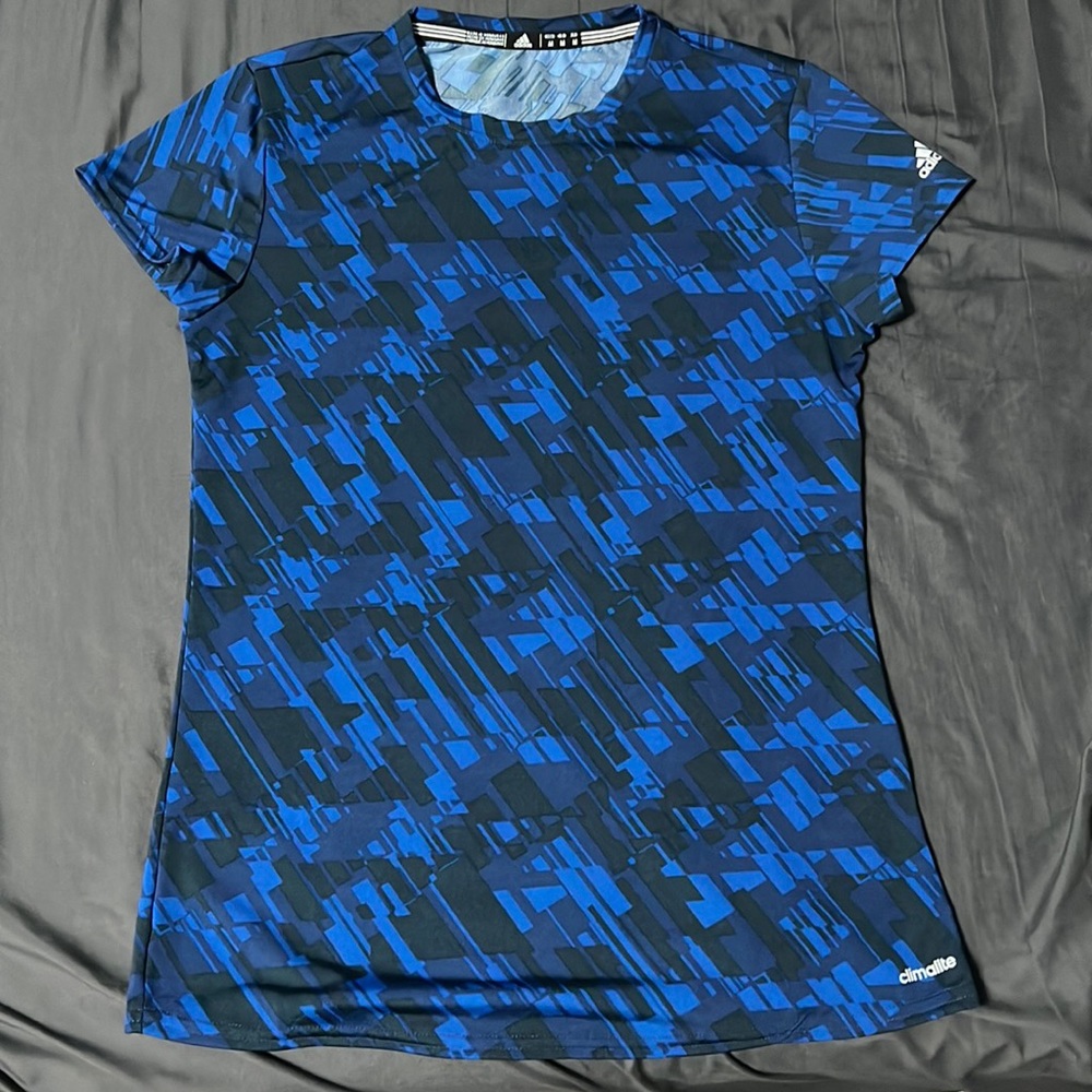 Adidas Blue/Black Women’s Athletic T-shirt. Size Medium.